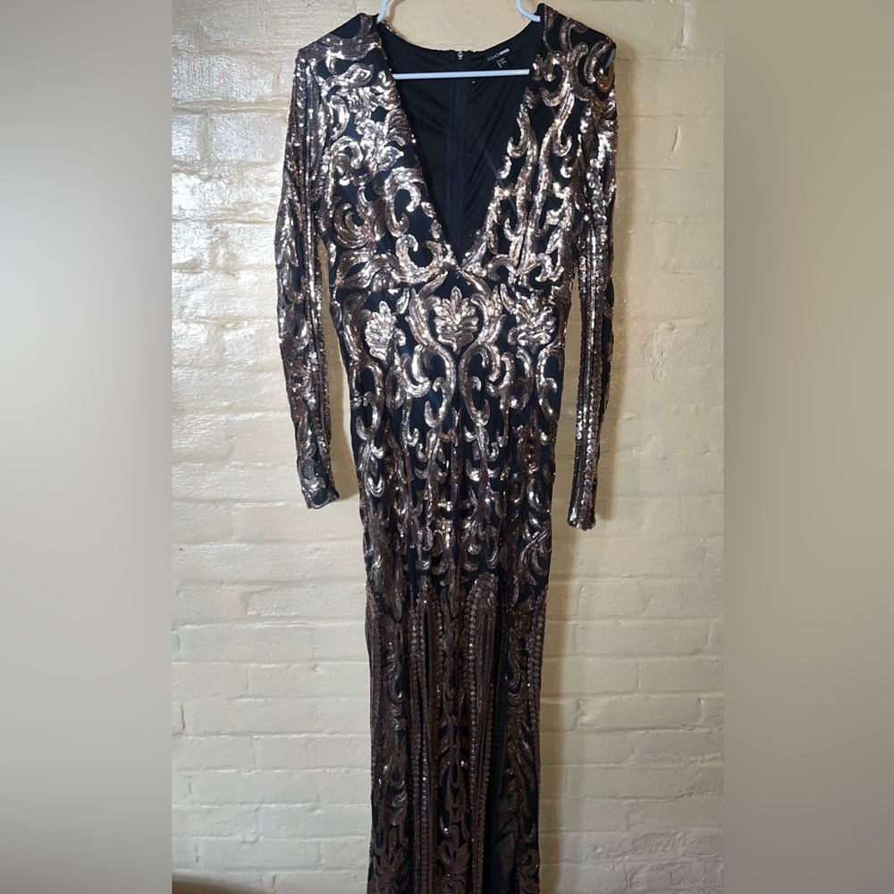 Black & Gold Sequin Dress